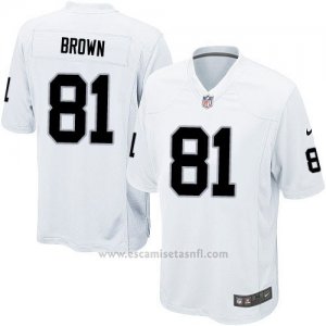 Camiseta Oakland Raiders Brown Blanco Nike Game NFL Hombre