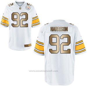 Camiseta Pittsburgh Steelers Harrison Blanco Nike Gold Game NFL Hombre