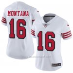 Camiseta NFL Limited Nino San Francisco 49ers 16 Joe Montana Blanco Rush Stitched Vapor Untouchable