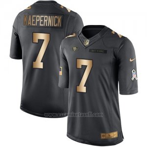 Camiseta San Francisco 49ers Kaepernick Negro 2016 Nike Gold Anthracite Salute To Service NFL Hombre