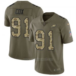 Camiseta NFL Limited Hombre Philadelphia Eagles 91 Fletcher Cox 2017 Salute To Service Camo