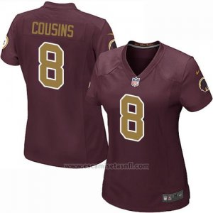Camiseta Washington Redskins Cousins Marron Nike Game NFL Mujer