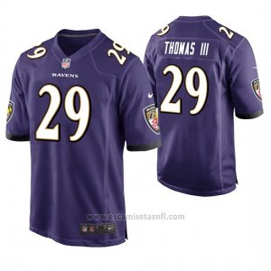 Camiseta NFL Game Hombre Baltimore Ravens Earl Thomas III Violeta