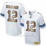 Camiseta Dallas Cowboys Staubach Blanco Nike Gold Elite NFL Hombre