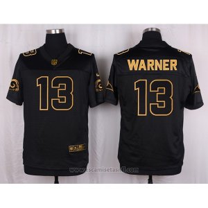Camiseta Los Angeles Rams Warner Negro Nike Elite Pro Line Gold NFL Hombre