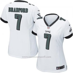 Camiseta Philadelphia Eagles Bradford Blanco Nike Game NFL Mujer