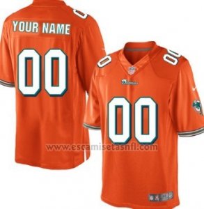 Camisetas NFL Limited Hombre Miami Dolphins Personalizada Naranja