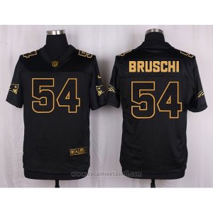 Camiseta New England Patriots Bruschi Negro Nike Elite Pro Line Gold NFL Hombre
