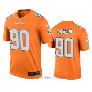 Camiseta NFL Legend Miami Dolphins Shaq Lawson Naranja Color Rush