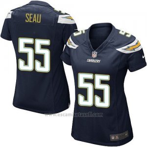 Camiseta San Diego Chargers Seau Negro Nike Game NFL Mujer