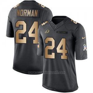 Camiseta Washington Redskins Norman Negro 2016 Nike Gold Anthracite Salute To Service NFL Hombre