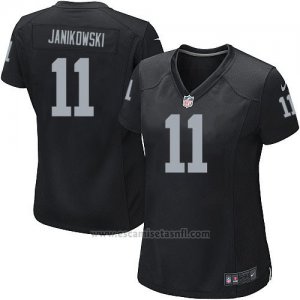Camiseta Oakland Raiders Janikowski Negro Nike Game NFL Mujer