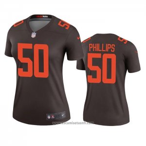 Camiseta NFL Legend Mujer Cleveland Browns Jacob Phillips Alterno Marron