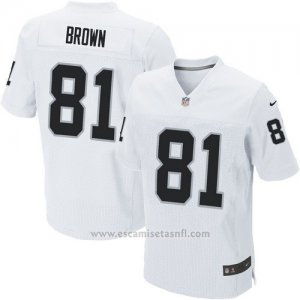 Camiseta Oakland Raiders Brown Blanco Nike Elite NFL Hombre