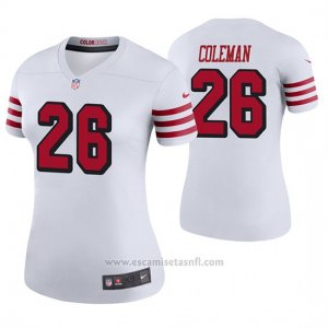Camiseta NFL Legend Mujer San Francisco 49ers Tevin Coleman Blanco Color Rush
