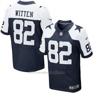 Camiseta Dallas Cowboys Witten Profundo Azul y Blanco Nike Elite NFL Hombre