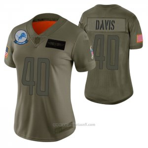 Camiseta NFL Limited Mujer Detroit Lions Jarrad Davis 2019 Salute To Service Verde