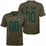 Camiseta NFL Limited Nino New York Jets Personalizada Salute To Service Verde