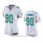 Camiseta NFL Game Mujer Miami Dolphins Shaq Lawson Blanco
