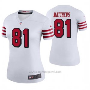 Camiseta NFL Legend Mujer San Francisco 49ers Jordan Matthews Blanco Color Rush