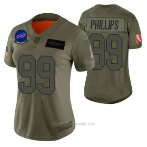 Camiseta NFL Limited Mujer Buffalo Bills Harrison Phillips 2019 Salute To Service Verde