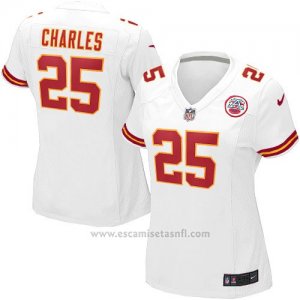 Camiseta Kansas City Chiefs Charles Blanco Nike Game NFL Mujer