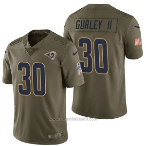 Camiseta NFL Limited Hombre St Louis Rams Todd 30 Gurley II 2017 Salute To Service Verde