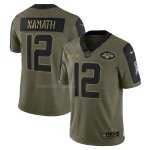 Camiseta NFL Limited New York Jets Joe Namath 2021 Salute To Service Retired Verde