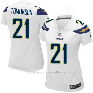 Camiseta San Diego Chargers Tomlinson Blanco Nike Game NFL Mujer