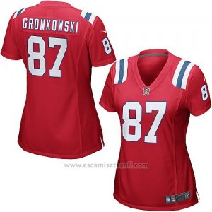 Camiseta New England Patriots Gronkowski Rojo Nike Game NFL Mujer