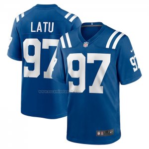 Camiseta NFL Game Indianapolis Colts Laiatu Latu 2024 NFL Draft First Round Pick Azul