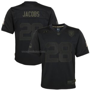 Camiseta NFL Limited Nino Las Vegas Raiders Josh Jacobs 2020 Salute To Service Negro