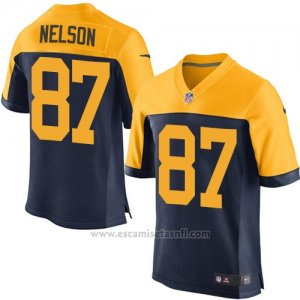 Camiseta Green Bay Packers Nelson Profundo Azul y Amarillo Nike Elite NFL Hombre