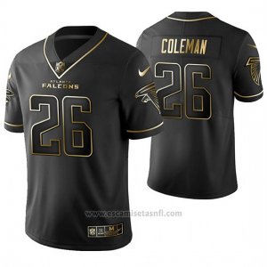 Camiseta NFL Limited Hombre Atlanta Falcons Tevin Coleman Golden Edition Negro