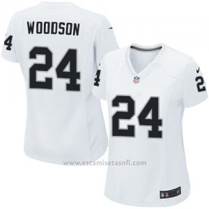 Camiseta Oakland Raiders Woodson Blanco Nike Game NFL Mujer