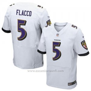 Camiseta Baltimore Ravens Flacco Blanco Nike Elite NFL Hombre