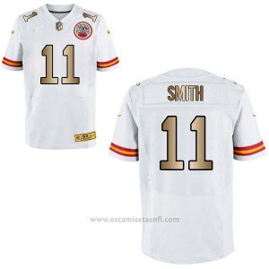 Camiseta Kansas City Chiefs Smith Blanco Nike Gold Elite NFL Hombre