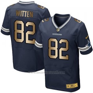 Camiseta Dallas Cowboys Witten Profundo Azul Nike Gold Elite NFL Hombre