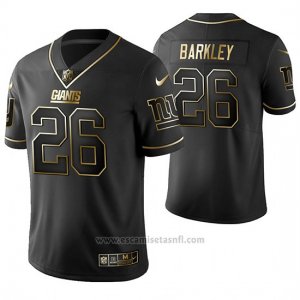 Camiseta NFL Limited Hombre New York Giants Saquon Barkley Golden Edition Negro