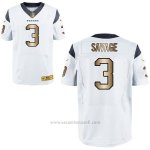 Camiseta Houston Texans Savage Blanco Nike Gold Elite NFL Hombre