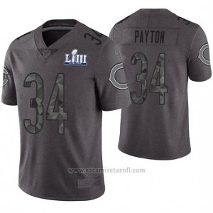 Camiseta NFL Limited Hombre Chicago Bears Walter Payton Gris Super Bowl LIII