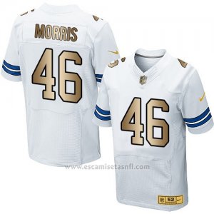 Camiseta Dallas Cowboys Morris Blanco Nike Gold Elite NFL Hombre