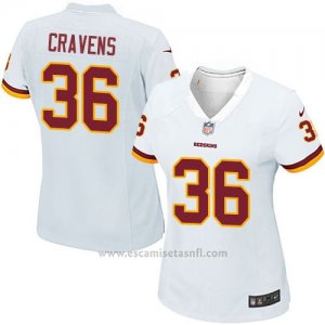 Camiseta Washington Redskins Cravens Blanco Nike Game NFL Mujer