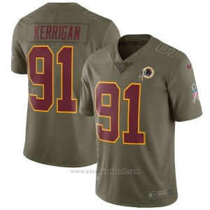 Camiseta NFL Limited Nino Washington Redskins 91 Kerrigan 2017 Salute To Service Verde
