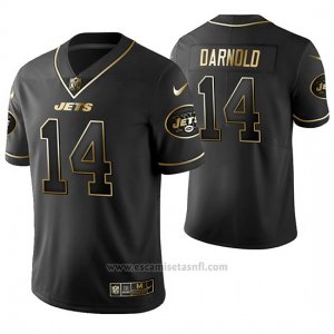 Camiseta NFL Limited Hombre New York Jets Sam Darnold Golden Edition Negro