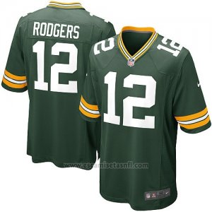 Camiseta Green Bay Packers Rodgers Verde Militar Nike Game NFL Hombre2