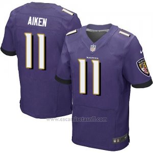 Camiseta Baltimore Ravens Aiken Violeta Nike Elite NFL Hombre