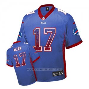 Camiseta NFL Hombre Elite Buffalo Bills 17 Josh Allen Azul Stitched Drift Fashion