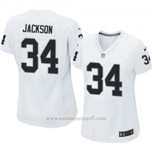 Camiseta Oakland Raiders Jackson Blanco Nike Game NFL Mujer