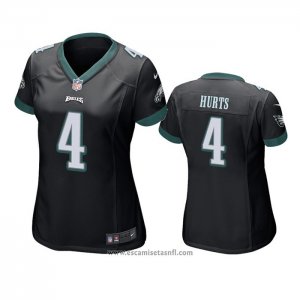 Camiseta NFL Game Mujer Philadelphia Eagles Jalen Hurts Negro